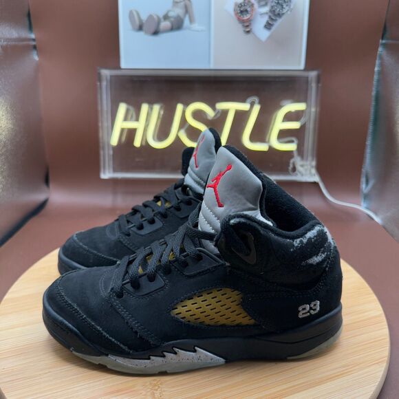 Nike Air Jordan 5 Retro (2006) Black Metallic (PS) Size 2.5Y - Picture 2 of 11